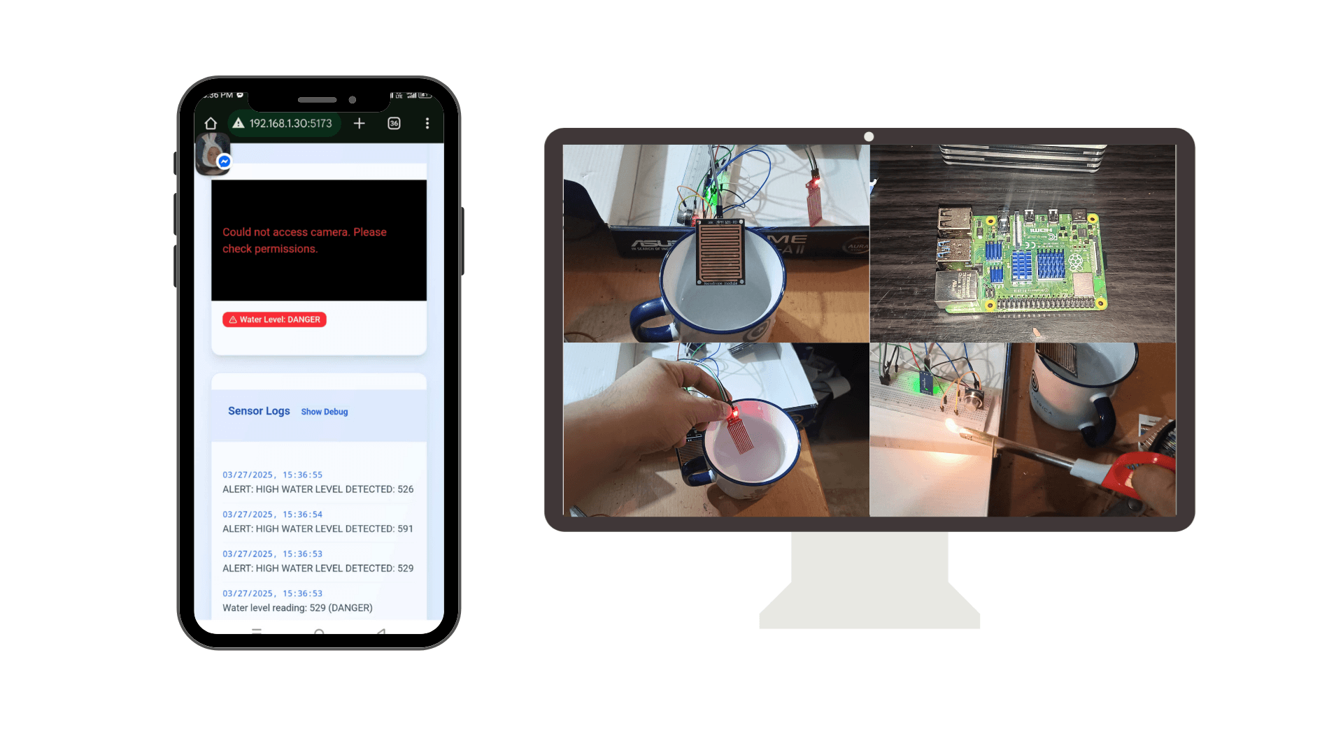 Raspberry Pi Fire and Flood Detection System